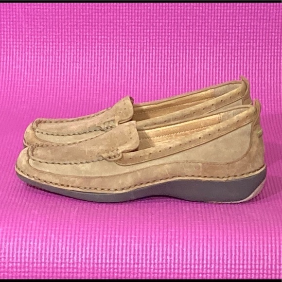 Corkies Women's Tan Suede Leather w/Cork Insoles Slip On Loafer Shoes - Size 6.5 - Picture 2 of 10